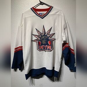 STARTER White and Blue V-Neck Shirt